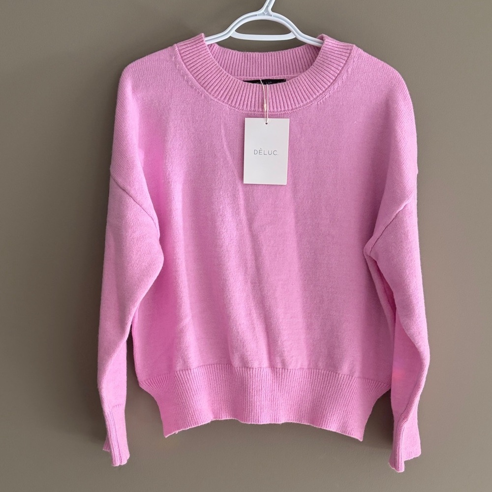 DELUC Livorno Pink Crew Neck Sweater size small - Picture 5 of 7
